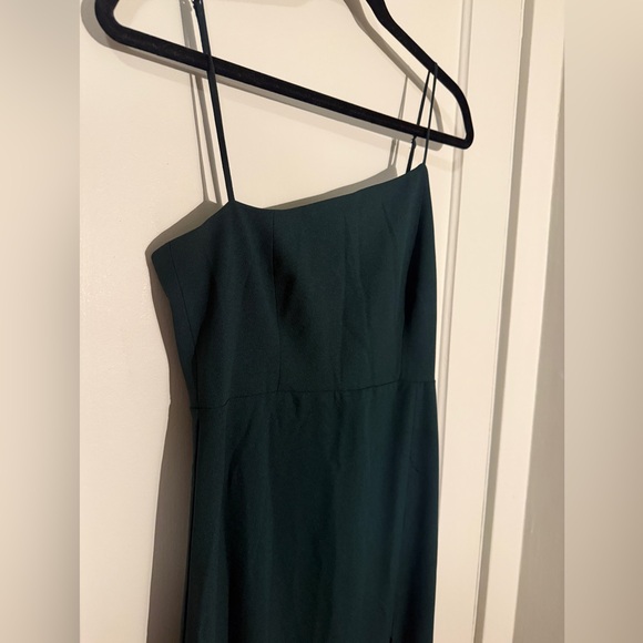 Park & Fifth One Shoulder Dark Green Dress - Picture 4 of 5